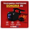 VIBEX Telecamera AI Posteriore AI 1080P | con Allarme Acustico SONORO| Compatibile con Autoradio Android e Monitor Auto | Impermeabile, Visione Notturna | Cavo 6 Metri