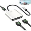 Minthouz Adattatore da USB C a doppio HDMI 4K a 60 Hz, doppio splitter 95 W | Estensore per display per computer portatili, MacBook, iPad, Chromebook Pixel, Lenovo, Surface, Dell (MST solo per Windows)