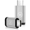 Wicked Chili MicroUSB a USB C OTG (On-The-Go) Adattatore Compatibile con Huawei EnVizion 360 e telecamere USB-C per Smartphone Micro-USB OTG a USB C Adattatore per telefoni MicroUSB (Set di 2)