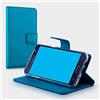 Generico Custodia Compatibile con HUAWEI P20 LITE (2018) ANE-LX1 / ANE-L21 ANE-LX1 / LX2 / LX3 COVER stand flip LIBRO gel PORTAFOGLIO Protezione magnetica case matte eco pelle porta carte vano card (Turchese)