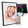 Anna Bella Cornice Digitale da 10,1 Pollici WiFi Digital Frame con Luce LED, 1280 * 800 IPS HD Touch Screen Smart Photo Frame, Condividere Momenti Istantaneamente Tramite AiMOR App ovunque