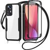 FERLAN Cover per Google Pixel 6a con Cordino, 360 Gradi Antiurto Custodia con Protezione Schermo Integrata Trasparente Rugged TPU Bumper Doppia Protettiva Cover per Google Pixel 6a -Nero