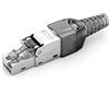 hb-digital 1x CAT.6a RJ45 Plug Crimp Connettore senza attrezzi per CAT.7 CAT.7a CAT.6 e CAT.6a Cavo di rete Ethernet LAN Cavo placcato oro Contatti in metallo Custodia 500 MHz DSL PoE 10 Gbit/s