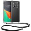 kwmobile Custodia Compatibile con Xiaomi Redmi Note 15 4G / 5G / Poco M8 5G Cover - Back Case in Silicone TPU - Protezione Smartphone con Cordino - trasparente/nero