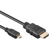 PremiumCord 4K High Speed Cavo HDMI A a HDMI Micro D M/M, 4,95 Gbit/s, Compatibile Video 4K@30Hz, Full HD 1080p, Deep Color, HDCP, HDR, Connettori Placcati Oro, Nero, 3 m