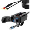 FISHOAKY USB Moto Impermeabile con un cavo di ricarica rapida Type-C retrattile lungo 70 CM, 3 in 1 Caricabatterie da Moto per Cellulare USB con Interruttore Voltmetro LED per SUV Marine Motorcycle