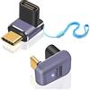 Duttek Adattatore angolare USB C da 240 W (2 stili), adattatore USB C a 90 gradi 40 Gbp, adattatore USB C a 180 gradi con display video 8K per Thunderbolt 4, MacBook, iPad e altri dispositivi di tipo