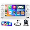 Hodozzy 4GB+64GB Android Autoradio per Ford Focus Fiesta Transit Galaxy Mondeo Fusion Kuga C-MAX S-MAX Connect Carplay Android Auto, 7 Pollici Touch Screen Stereo 2 Din GPS WiFi, Bluetooth DSP FM/RDS