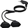 YINGAYOU Cavo di Prolunga Europeo 2 in 1 2.5A 250V 625W 90 Gradi Prolunga Elettrica Doppia Europeo, per Elettrodomestici TV PC Etc (Nero 90 Gradi, 1 m)