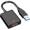 Generic Adattatore da USB a HDMI, cavo da USB 3.0/2.0 a HDMI, convertitore video multi-display per PC portatili Windows 7 8 10, desktop, laptop, PC, monitor, proiettore, HDTV. [Non supporta Chromebook] nero