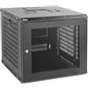 Tecmojo Armadio di Rete da 19 Pollici 9U, Armadio Server da Parete, Profondità 450mm, Rack IT da 19 Pollici, Porta e Pareti Laterali Chiudibili a Chiave, Porta Forata, Nero, Imballaggio Piatto