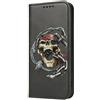 Mixroom - Custodia Cover Case a Libro per Samsung Galaxy A55 5G con Stand in Ecopelle Chiusura Magnetica Portafoglio Parte Interna in TPU Morbida Fantasia Teschio Di Pirata Con Ancora T503