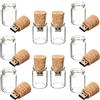 Ruiqilin 10 PZ Drift Bottle USB Flash Drive Memory Stick Vetro Trasparente Thumb Drive USB2.0 4GB (USB2.0 4GB)