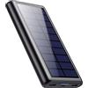 QTshine Power Bank Solare 26800mAh, Caricatore Solare Portatile USB C 3,0A Ricarica Rapida Batteria Esterna Caricabatterie 3 Uscite con Luci 4LED Rapida per Smartphone, Tablet, Campeggio Ecc
