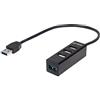 MANHATTAN Hub USB 3.0/2.0 Combo 4 Porte Nero