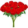 hailanbao Rose artificiali bianche con steli lunghi, 12 rose artificiali realistiche, rose finte, fiori finti sfusi per decorazione domestica, centrotavola per feste di nozze, bouquet fai da te