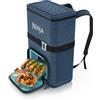Ninja FrostVault Go Zaino frigo da esterno 17 litri 24 lattine Ghiacciaia a zaino con scomparto Dry Zone, Blu Navy FF124EUUKNV