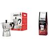 Bialetti Caffettiera Moka Express 4 Tazze, Manico Anti Scottatura, Non Adatta A Induzione, 4 Tazze (190 Ml) Perfetto Moka Caffè Macinato, Gusto Cioccolato 250 gr