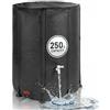 Relaxdays cisterna pieghevole 250 L giardino/balcone, 2 rubinetti, troppopieno, coperchio anti-foglie, PVC, nera