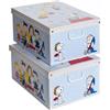 Lavatelli Set 2 pezzi Scatole armadio in cartone, organizer per vestiti e biancheria, per cambio stagione, Peanuts 49x40xh24 cm