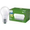 PHILIPS LED UltraEfficient Lampadina Goccia, Classe di Efficienza Energetica A, attacco E27, equivalente a 60W, smerigliata, Luce Bianca Calda 2700K, confezione da 6