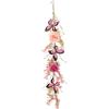 Flair Flower Ghirlanda di fiori artificiali da appendere con rose e farfalle, 80 cm, pianta rampicante, ghirlanda di fiori artificiali in seta per matrimoni, feste, giardino, compleanno, decorazione