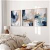 Youillne Navy Blue Pictures Wall Art Abstract Modern Painting Canvas Brown Watercolor Wall Art Decor Abstract Blue Poster Minimalist Graffiti Prints Artwork for Living Room 12x16 Inch Unframed Set of 3