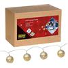 Idena Ghirlanda LED con 10 LED in Palline di Natale Dorate, Bianco Caldo, a Batteria, con Funzione Timer di 6 Ore, Luci Fiabesche come Decorazione Natalizia