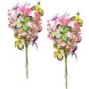Flair Flower Mazzo di fiori artificiali con farfalle e fiori, 40 cm, set di 2 fiori artificiali legati al mazzo, bouquet di fiori artificiali, ramo decorativo, ramo di seta, decorazione floreale per matrimoni