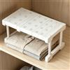 Qnbonrich Scaffali regolabili per armadio, ripiani espandibili, larghezza 24 cm, altezza 22 cm, lunghezza regolabile 27-38 cm, per armadio, cucina, bagno