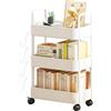 BBTISG Carrello portaoggetti a 3/4 ripiani, organizer per cucina, bagno, ufficio, lavanderia, trucco, nero (bianco, 3 ripiani)