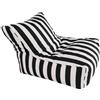 SXBCyan Copertura per Pouf Galleggiante (senza imbottitura) poltrona a sacco da piscina per adulti, in tessuto Oxford a righe, per sedia a sdraio da spiaggia e giardino(Black-stripe)
