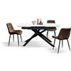 PAZZO DESIGN Tavolo Allungabile Ovale Edoardo, Top in Ceramica, Gambe in Metallo, Bianco Statuario, Cucina, Soggiorno, 120 x 88 x h75 cm - id_2361
