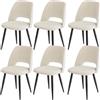 ANVOFONG Set di 6 Sedie da Pranzo,Sedia da Cucina In Velluto a Righe, Sedia Imbottita Con Gambe Indipendenti,Sedia da Salotto Beige,Per Sala da Pranzo,Soggiorno,Cucina,Camera
