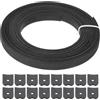 PATIKIL Ossa per Cucire, 10 Iarde 12mm Ampio Poliestere Alto Densità Stecche per Corsetti Corsetto Stecca con 40Pz Cappucci Terminali per Corsetto Abito Sposa Cappello Fai da Te, Nero