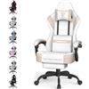 Huracan Sedia da Gaming Ergonomica con Funzione Massaggio, Gaming Chair in Tessuto Tecnologico Traspirante, Sedia Gamer Altezza Regolabile, Schienale Reclinabile e Poggiapiedi, Poltrona da Gaming
