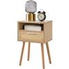IBUYKE Comodino in Rattan,Tavolini Salotto con Cassetti,Naturale WNS009N