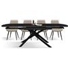 PAZZO DESIGN Tavolo Allungabile Ovale Ivan, Top in Ceramica, Gambe in Metallo, Nero Sahara, Cucina, Soggiorno, 120x88xh75 cm - id_2362