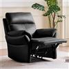 AIRSKY Poltrona Relax in Pelle Reclinabile Manuale Poltrone per Anziani Poltrona Ergonomica da Soggiorno con Poggiapiedi Inclinabile Adatta per Home Theater e Camere da Letto (nero)