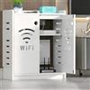 HEFJIAYCIQ Mobile Porta Router Wifi, Mobile Multimediale Con Vano Nascosto E Sistema Di Gestione Dei Cavi, Scaffale Da Terra Per Modem Per Casa E Ufficio,White 1,50x25x60cm