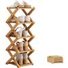Yallmie Scarpiera in Bambù a 5 Ripiani, Scarpiera Verticale Stretta e Alta in Legno Scaffale Salvaspazio, Scaffale Scarpe Organizzatore Scarpe Stretto per Corridoio, Ingresso, Camera, Soggiorno