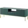 3E 3xE living.com Mobile TV: 1 cassetto, 2 ante, Verde, oro, 154 x 56 x 39 cm, maniglie dorate