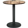 OHMG Tavolo da bar, 60 x 60 x 75 cm, tavolo da pranzo industriale retrò,tavoli da cucina da bistrot rotondi/quadrati, tavoli da bistrot in metallo e legno, stile industriale (tonda A)