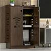 HEFJIAYCIQ Mobile Porta Router Wifi, Mobile Multimediale Con Vano Nascosto E Sistema Di Gestione Dei Cavi, Scaffale Da Terra Per Modem Per Casa E Ufficio,Brown 1,50x25x80cm