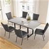 JIEXI Tavolo da pranzo allungabile 4-6 posti, tavolo da pranzo allungabile e sedie, materiale MDF moderno, adatto per soggiorno, cucina, lunghezza 130-170 cm