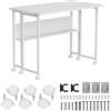 Maclean MC-126 W - Scrivania portatile pieghevole, 100 x 58 cm, con scaffale, struttura in acciaio, portata 50 kg, scrivania da lavoro, scrivania da ufficio, tavolo su ruote