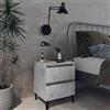 YITHOPI Comodino,Comodino Tavolino da Caffè Cassettiere Arredo casa moderno Adatto per camera da letto, bagno, soggiorno Grigio Calcestruzzo 40x35x50 cm in Truciolato