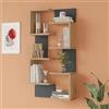 [en.casa] Set 2 Scaffali da Parete Mensole Moderne Libreria a Muro con Ripiani Asimmetrici per Soggiorno Camera Ufficio 93 x 24 x 15 cm Effetto Legno/Antracite