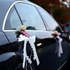 Jesustree 30 Pezzi Fiocchi per Antenna Auto Sposi, Bianco Fiocchi da Matrimonio Decorazioni con Cuori, Nastro di Raso in Organza, Facili da Annodare per Feste di Natale Compleanno, Pacchi Regalo