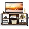 GIANTEX Armadio TV fino a 65 pollici, cassetto in legno con ripiani aperti e cesto di stoccaggio, industriale, 140 x 40 x 63 cm